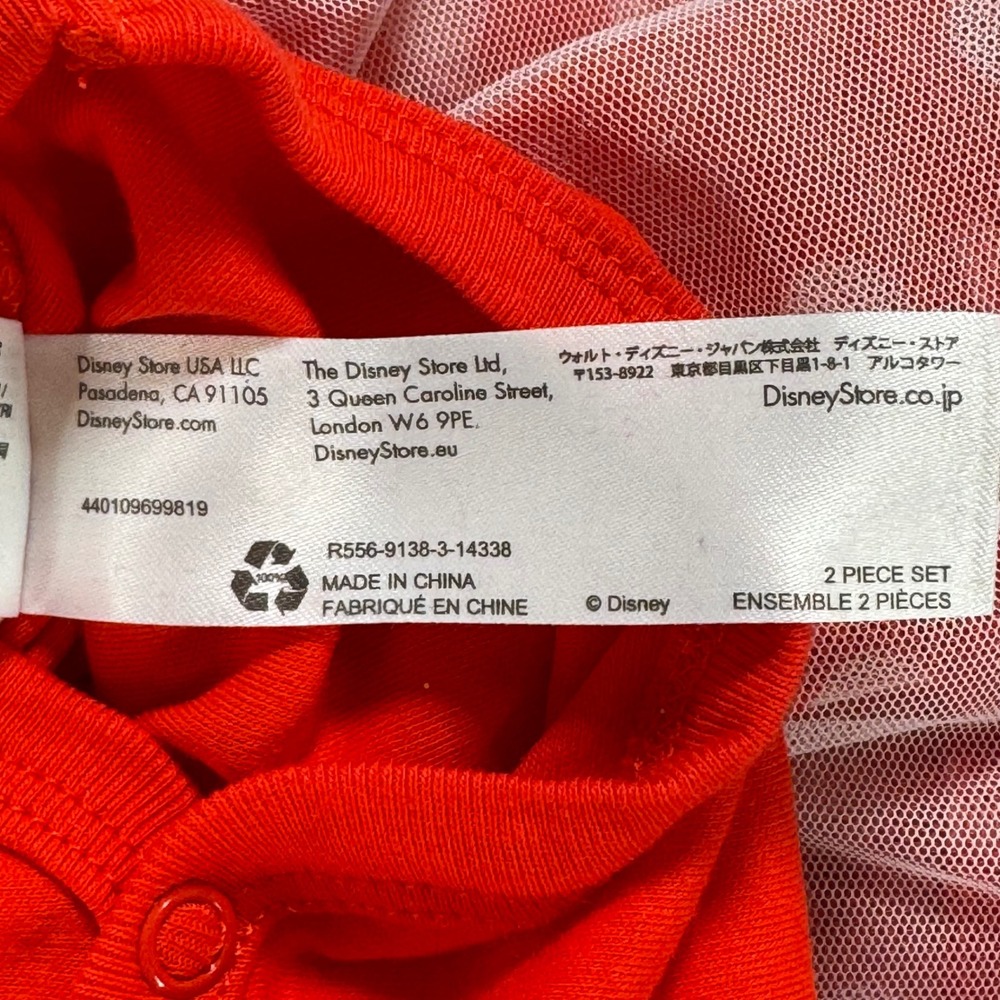 Disney Store Minnie Mouse Baby Costume Dress Hat Set 0-3M NWT Organic Cotton - Picture 8 of 15